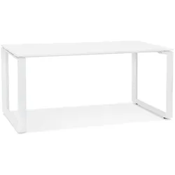 Kadima Design Schreibtisch | 160x80 cm | Designer Homeoffice ergonomisch modern | Weiß Holz-Metall | Bürotisch