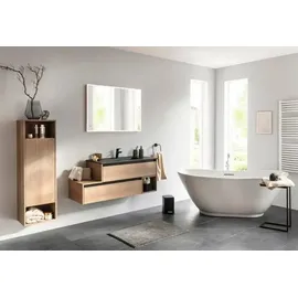 Fackelmann Waschbeckenunterschrank rechts Vita 128,5cmx 50 cmx 46 cm Oak/Schwarz