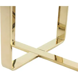 Kayoom Beistelltisch KAYOOM "Katris, Ausgefallenes Gestell aus stabilem Edelstahl", gold, B:59cm H:60cm T:59cm, Tischplatte: 100% Glas / Gestell: Edelstahl, Tische, Beistelltisch, ausgefallenes Gestelldesign aus Edelstahl, zwei Ablageflächen