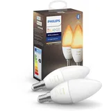 Philips Hue White Ambiance E14 Lampe Doppelpack, dimmbar, alle Weißschattierungen, steuerbar via App, kompatibel mit Amazon Alexa (Echo, Echo Dot)
