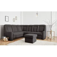 sit&more Ecksofa SIT & MORE "Melissa L-Form", grau (fango), B:257cm H:107cm T:217cm, 100% Polyester, Sofas, Ecksofa, klassisches Polsterprogramm, wahlweise Bettfunktion und Schubkasten