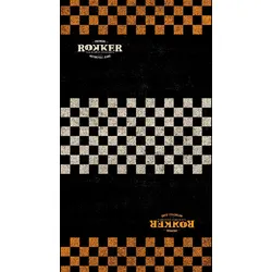 Rokker Check, Multifunktionstuch - Schwarz/Orange/Hellgrau