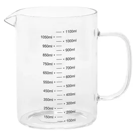 Excellent Houseware Glas Messbecher 1L mit ergonomischem Griff, klarer Graduierung, spülmaschinengeeignet