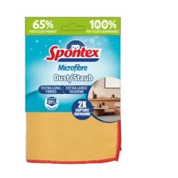 Spontex Microfibre Staub, Microfasertuch, aus Recyclingfasern 19700318 , 1 Tuch