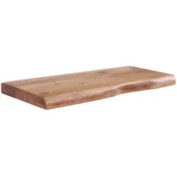 KADIMA DESIGN Landhausstil Hängeregal aus Massivholz Akazie, Rustikales Wandregal mit einzigartiger Baumkante