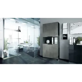 Vladon Logan Aktenschrank 82 x 37 x 184 cm grau