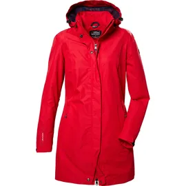 KILLTEC Parka KOS 44 WMN PRK Wasserdichte, atmungsaktive Damenjacke mit abnehmbarer Kapuze rot 46 EU