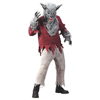Werwolf Halloween Kostüm grau rot M/L
