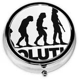 Bodybuilding Evolution Runde Pillendose Mini Tragbare Pillendose Geeignet für Zuhause, Büro und Reisen