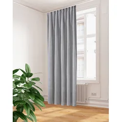 Vorhang HOME WOHNIDEEN "EILIKA" Gr. 1, grau, B:135cm H:300cm, Polyester, Gardinen, Kombibandschal Bouclé Struktur/Raumhoch