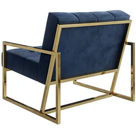 s-style möbel Loungesessel Tampa Samtstoff 0 x 0 x 0 cm Blau