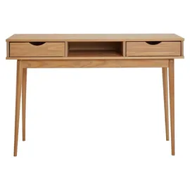 Idimex Schreibtisch Stefano Eiche farben - Bürotisch mit 2 Schubladen und Fach aus Massivholz, Home Office Tisch, moderner Arbeitstisch