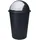 Spetebo XXL Abfalleimer mit Schiebedeckel schwarz - 50 L - Runder Mülleimer mit Kuppel Deckel recycelbar