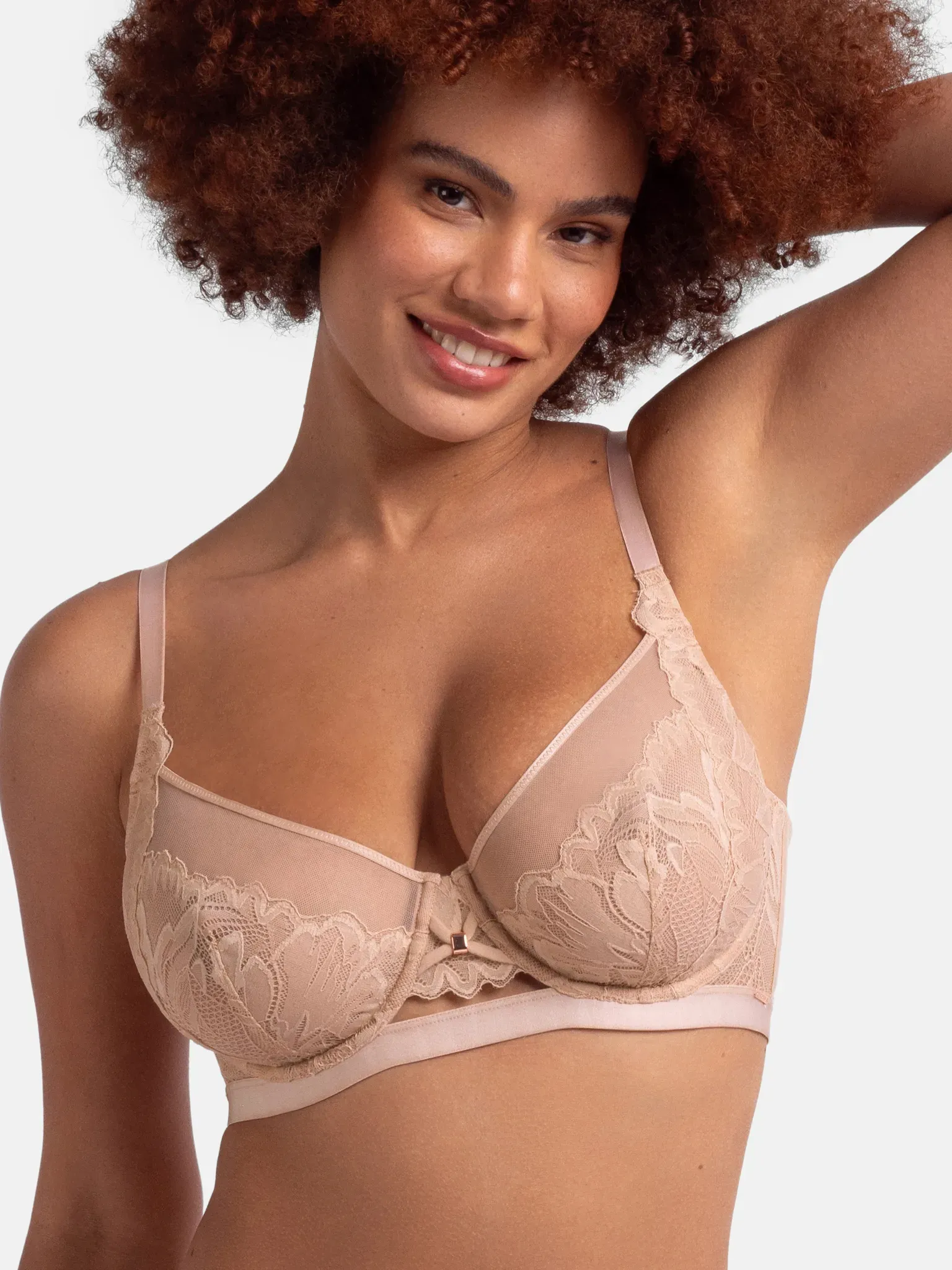 Bügel-BH DORINA, Damen, Gr. 75, Cup G, pink, Obermaterial: 68% Polyamid, 21% Polyester, 11% Elasthan, unifarben, bequem, BHs Bügel-BH, Curves mit feinem Spitzenbesatz