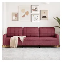 vidaXL 3-Sitzer-Sofa Weinrot 210 cm Stoff