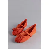 aniston shoes Ballerina ANISTON SHOES, Damen, Gr. 40, orange (orange, rot), Textil, Veloursleder, Schuhe Ballerina, Riemchenballerina, Schlupfschuh, Loafer, Slipper