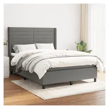 vidaXL Boxspringbett 140 x 200 cm Dunkelgrau