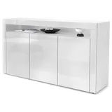Vladon Sideboard Weiß Hochglanz Holzwerkstoff, 155x92x40 cm, Wohnzimmer, Kommoden, Sideboards,