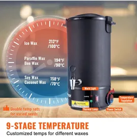 Vevor Kerzenherstellung Kit Wachsschmelzer 10 L 1100 W