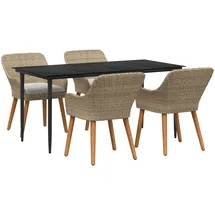 vidaXL Garten Essgruppe 5-tlg. Beige