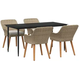 vidaXL Garten Essgruppe 5-tlg. Beige