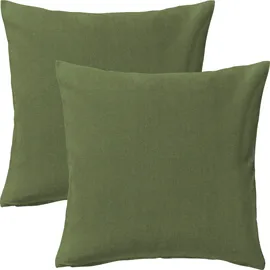 Erwin Müller Kissenhülle London 2er-Pack Baumwolle dunkelgrün Größe 50x50 cm