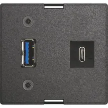 EVOline Evoline, Wechselmodul USB C & A + Netzteil passend zu Einbausteckdosen, schwarz