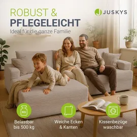 Juskys Sofa Coredo Links Cord Taupe