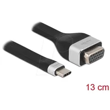 DeLock Adapterkabel USB C zu VGA 0,13 m Schwarz/Silber