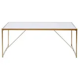 Jahnke Livetastic Couchtisch Weiß, Gold, Marmoroptik, rechteckig, 60x44x120 cm