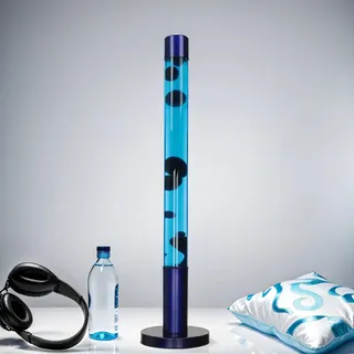Große Lavalampe Blau Hellblau H:76cm Retro Party Lavaleuchte Wohnzimmer ALAN