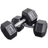 body coach Kurzhantel Hexagon Hantel-Set 5 bis 30kg gummierte sechs-eckige Gewichte Gusseisen verchromter Hantel-Griff, (2er Set, Kurzhantel), zur Auswahl Hex-Dumbell 2,5 kg, 5 kg, 7,5 kg, 10 kg, 12,5 kg oder 15kg - paarweise