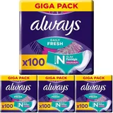 Always Dailies Slipeinlagen Damen Slim Fresh Normal, 400 Binden (4x100 Stück Multipack), mit frischem Duft, passend für alle Slipformen, atmungsaktiv, flexibel