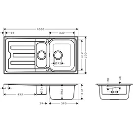 Hansgrohe S44 Küchenspüle, 43366800