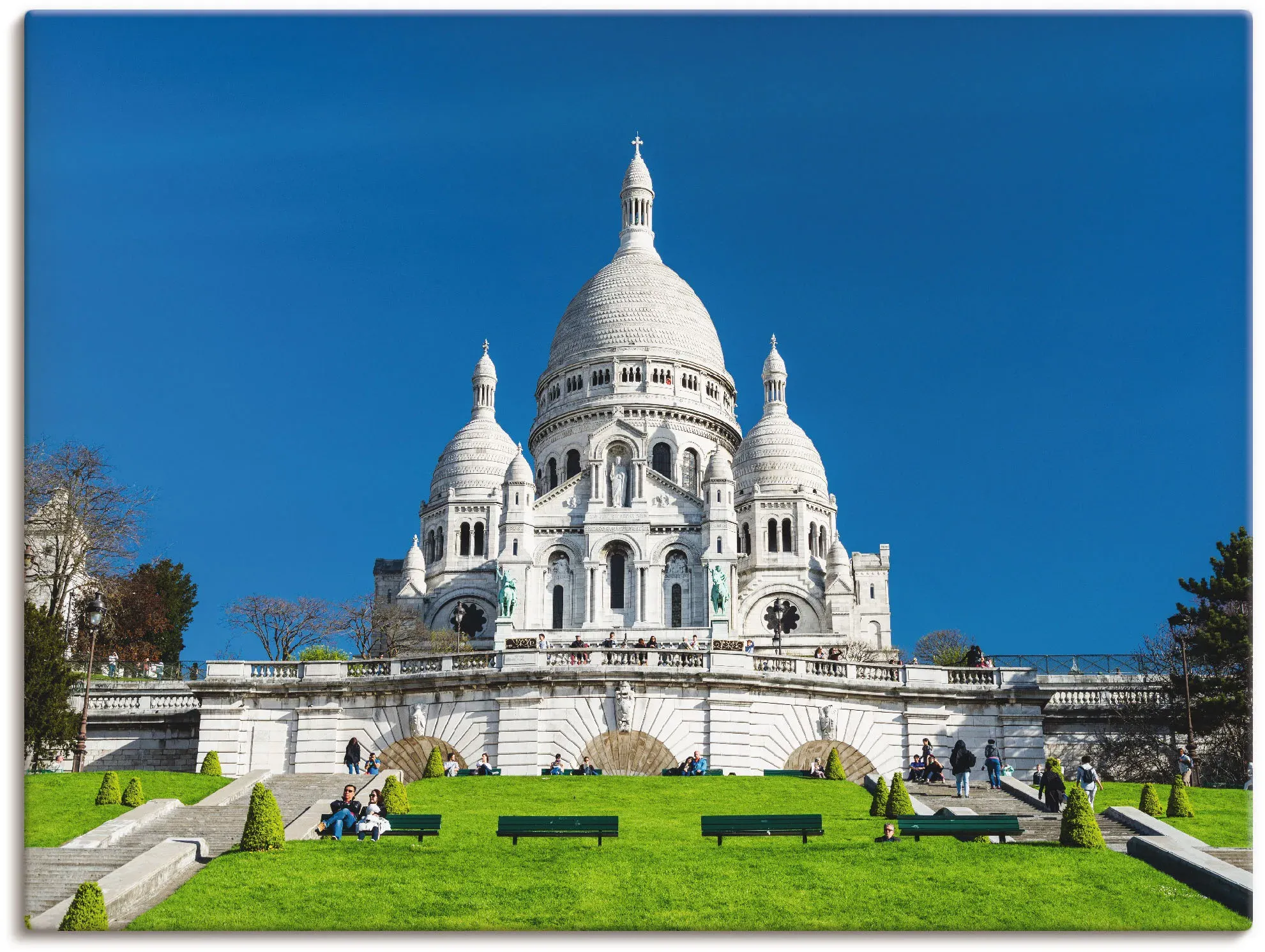 Artland Leinwandbild »Paris Sacre Coeur«, Gebäude, (1 St.), auf Keilrahmen gespannt Artland naturfarben