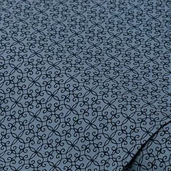 Baumwoll-Trachtenstoff "Ornamente", blau