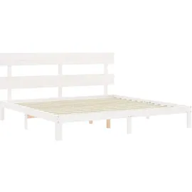 vidaXL Massivholzbett 180 x 200 cm Weiß