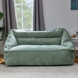 I.C.O.N. Icon Sitzsack Sofa, Salbeigrün, Flauschiger Chenille Stoff, 2 Sitzer Sofa für Erwachsene, Riesensitzsack mit Füllung, Bequemer Sessel, Lounge, Wohnzimmer, Deko Wohnzimmer