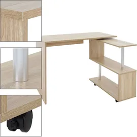 ML-Design Eckschreibtisch drehbar, Schreibtisch L-Form Winkelkombination - 4 Rädern, Sonoma Eiche, 150x88x75 cm, für Heim und B... Naturbelassen
