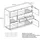 Vladon Highboard 153 x 123 x 37 cm Grau Hochglanz