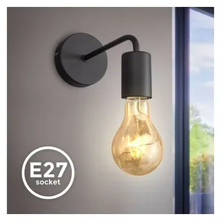 B.K.Licht Wandleuchte schwarz matt E27