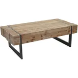 Mendler Couchtisch HWC-A15a, Wohnzimmertisch, Tanne Holz rustikal massiv MVG-zertifiziert 40x120x60cm - naturfarben