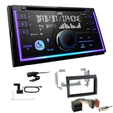 JVC KW-DB95BT Autoradio Bluetooth DAB+ für Fiat Ducato gewölbte Kante