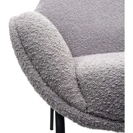 Mendler Lounge-Sessel HWC-J77 Bouclé 0 x 0 x 0 cm Hellgrau mit Kissen/Rollen