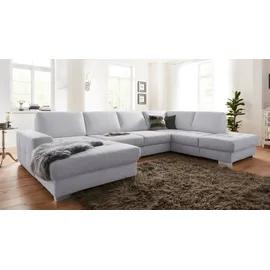 sit&more Wohnlandschaft SIT & MORE "Santorini U-Form", silber, B:340cm H:82cm T:224cm, Luxus-Microfaser ALTARA NUBUCK (100% Polyester) / Struktur (100% Polyester);Flachgewebe (100% Polyester) / Struktur (100% Polyester), Sofas, Wohnlandschaft, mit Federkern und