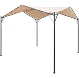 vidaXL Pavillon Partyzelt Überdachung 4x4 m Stahl Beige