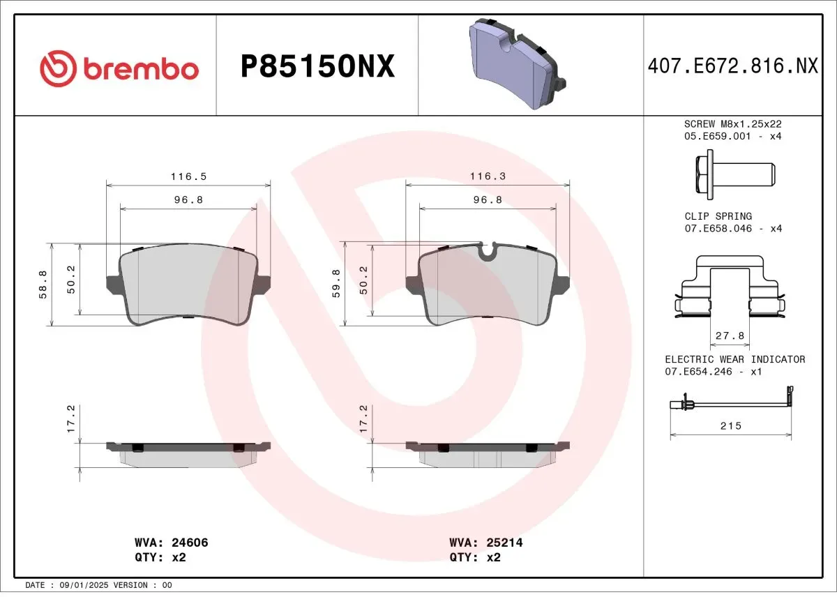 Juego de pastillas de freno XTRA LINE - Ceramic BREMBO P85150NX