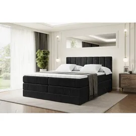 altdecor Boxspringbett Schwarz, Holzwerkstoff, Höhe ca. 20 cm 160x200 cm, Schlafzimmer, Betten, Boxspringbetten