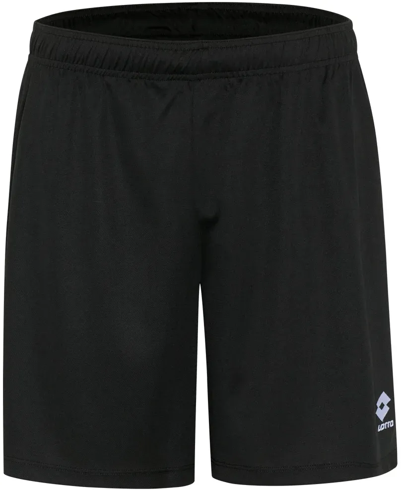 Trainingsshorts LOTTO, Herren, Gr. S (44/46), Normalgrößen, schwarz (caviar), 100% Polyester, unifarben, kurz, Hosen, - mit dezenter Logostickerei auf dem Bein