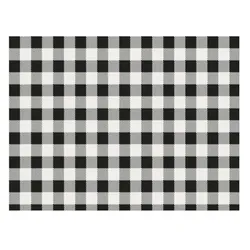 Packung mit 500 einzelnen Tischdecken aus dekoriertem Papier Vichy Schwarz 28x40,5 Offsetdruck 80gr